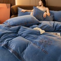 Milk Fleece Four-piece Winter Coral Fleece 2022 New Fashion Fleece Thick Flannel Reversible Fleece Anti-static