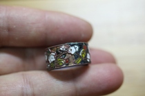 (Moving Deficit) Ming and Qing Period Bronze Tire Pinch of Pinch Scenery Thai Blue Thimble Stirrup a folk old object