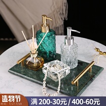 Light luxury marble tray Household European rectangular home model room Bathroom wash toilet Bathroom ornaments