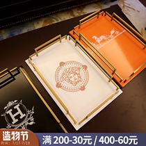 Modern simple living room tea table storage decoration decoration creative home household rectangular tray tea tray decoration