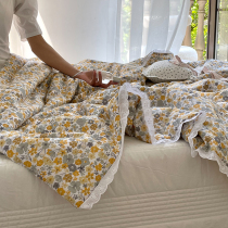 Retro princess Feng Shui washed cotton summer cool quilt full cotton edge air conditioning quilt pure cotton small floral summer quilt Korean version can be washed