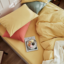 Autumn Winter Pure Color Full Cotton Mill Wool Four Pieces Thicken 40 Pure Cotton Quilt Cover Student Dormitory Warm sheet Brief Breeze