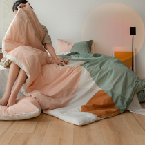 Digital printing Nordic minimalist Feng Shui cotton washing four-piece set Cotton Pure cotton abstract quilt cover sheets Creative bedding