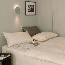 60 yarn-dyed washed cotton jacquard four-piece set Cotton pure cotton high-end light luxury duvet cover American sheets Bedding