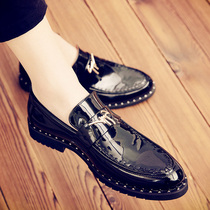 Hong Kong Tide Mens Shoes Englishshoes Paint Lighty Small Shoes with Small Footwear Shoes