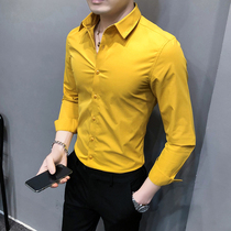 Chao Business Casual Shirt Men New Sense Han Edition Pure Long-sleeved Career Decoration Shirt Men