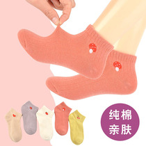 Girls  socks cute super cute pure cotton spring and autumn thin spring and summer boat socks Autumn and winter baby childrens socks middle and large children