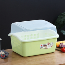 Chopsticks storage box Household plastic cupboard with lid Put bowl box Drain bowl rack Kitchen dish rack