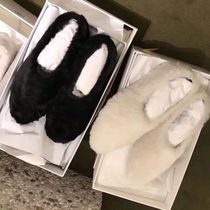 2019 Autumn New Net red plus velvet wool shoes women winter wear Lamb hair single shoes lazy people pedal Bean shoes