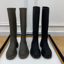 2021 Spring Autumn New Rider Boots Thick bottom long cylinder boots Round Boots Woman however knee-length boots High-cylinder boots Single boot