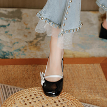 Inlen Wind Retro Small Leather Shoes Womens Summer Genuine Leather Thick Bottom Pine Pastry Single Shoes 100 Lap Day Ensemble Dresses Jk Lefu Shoes