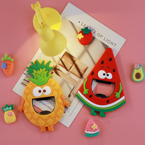 Fruit Bottle Opener fridge with magnetic sticker Pineapple Watermelon Creative 3d Cubism Beer Bottle Opener Open Wine Opener Bottle Opener