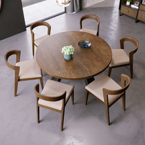 Retro Solid Wood Table Small Family Type Round Table Dining Table For Home Dining Table Round Table Minima Negotiate Table And Chairs