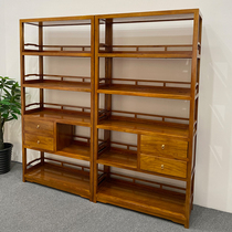 Solid Wood Bou Ancient Shelf Chinese Elm Wood Multi Treasure Cabinet Tea Shelf Log Retro Shelving Shelf Tea Room Tea Room