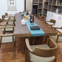 Large Board Tea Table Solid Wood Log Pine Wood Tea Room Office Retro Tea Table Tea Table Meeting Table Long Table Boss Table