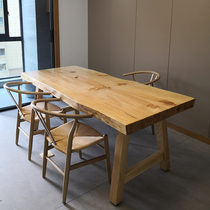 Large board solid wood tea table and chair combination log new Chinese Zen Tea long table tea table office coffee table tea table