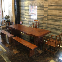Solid wood table tea table and chair combination pine log board Tea Table Office Desk Manager Office boss table