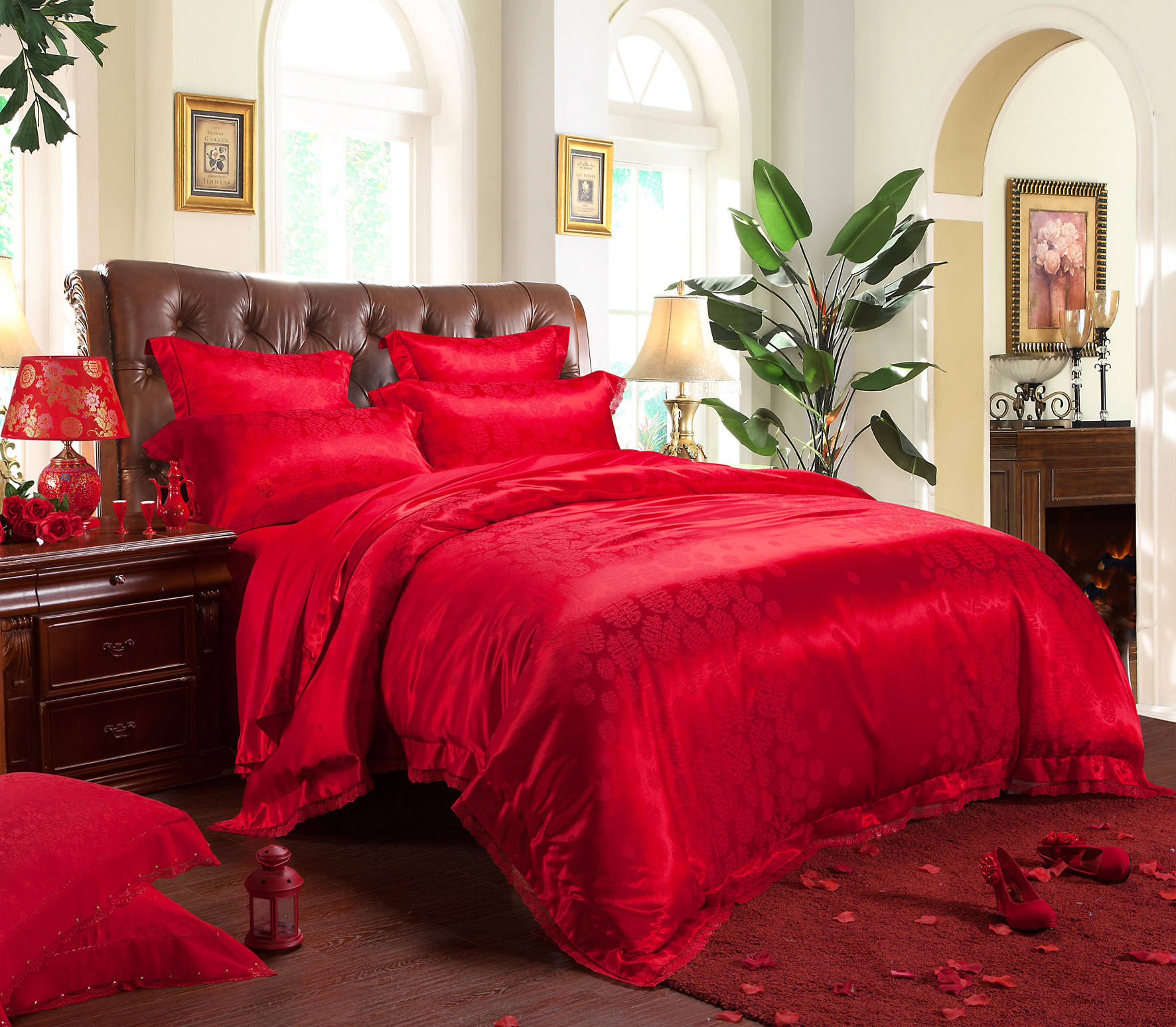 晚安家纺2016年专柜新款同款喜乐时光六件套婚庆喜庆结婚床上用品