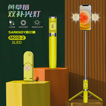 Double fill light detachable folding tripod bluetooth remote control selfie stick universal portable travel phone bracket