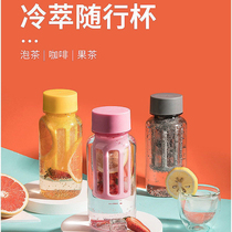 With Colorful Summer Tritan Cold-Extraction Coffee Water Cup Accompanying Cup Cold Brew Bottle Sports Portable Tea Water Separation Filtration