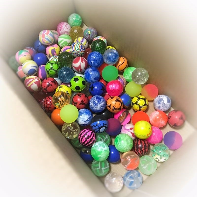 扭蛋实心夜光无毒大号弹弹球实心地摊玩具小球儿童32号彩色弹力球