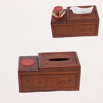 Wooden tissue box multi-function drawing paper box creative solid wood home coffee table living room remote control storage box pear
