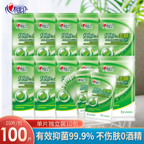 Heart print portable cleansing wipes Paper towels Hygiene series Adult independent wet wipes 10 packs 100 pieces