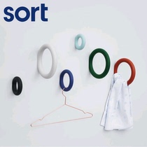 sort Danish HAY ring adhesive hook Gym Nordic wooden coat wall hanging ring modern minimalist creative design decoration