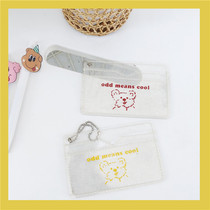 Korean ins style simple transparent cartoon bear girl heart glitter pink coin wallet portable small bag bag card bag can be hung