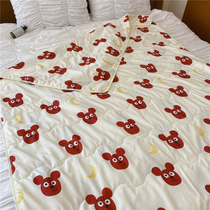 South Korea ins moon bear cute spring and summer cotton air conditioning is single quilted summer room lunch blanket