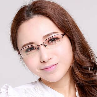 眼镜框 capasca 知性优雅女士款 纯钛眼镜框近视镜架 半框紫酒红