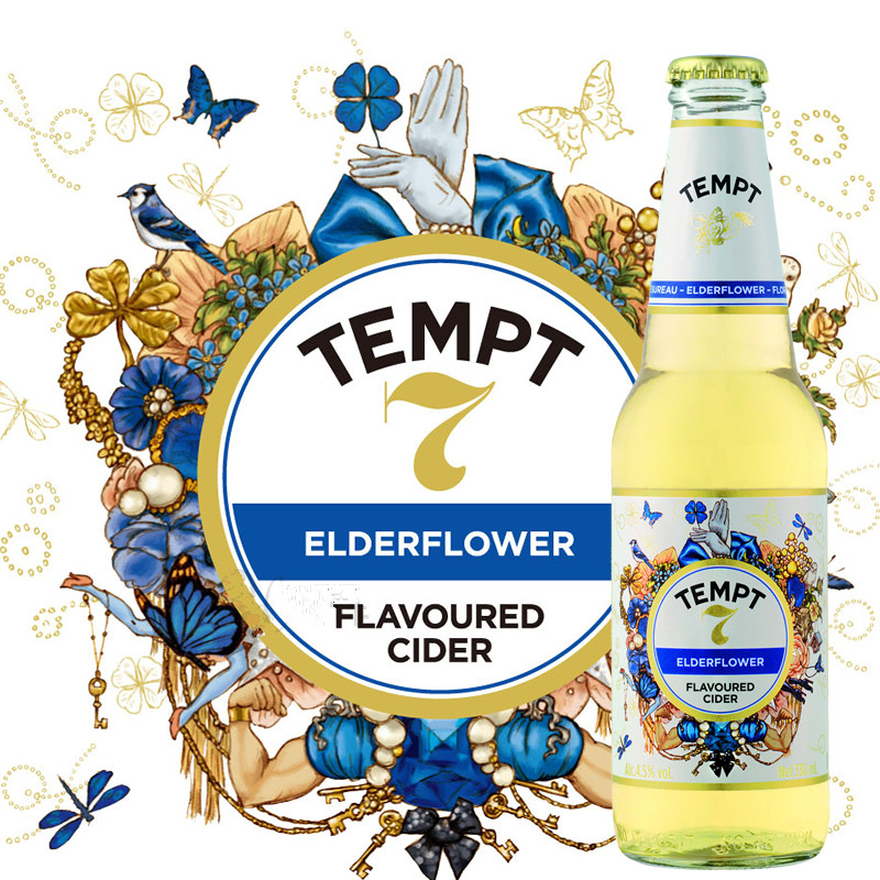 丹麦进口cider西打诱惑7号接骨木味精酿啤酒水果酒