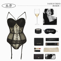 Foreign trade perspective lace large size sexy lingerie vest small chest one-piece bodysuit temptation garter uniform suit