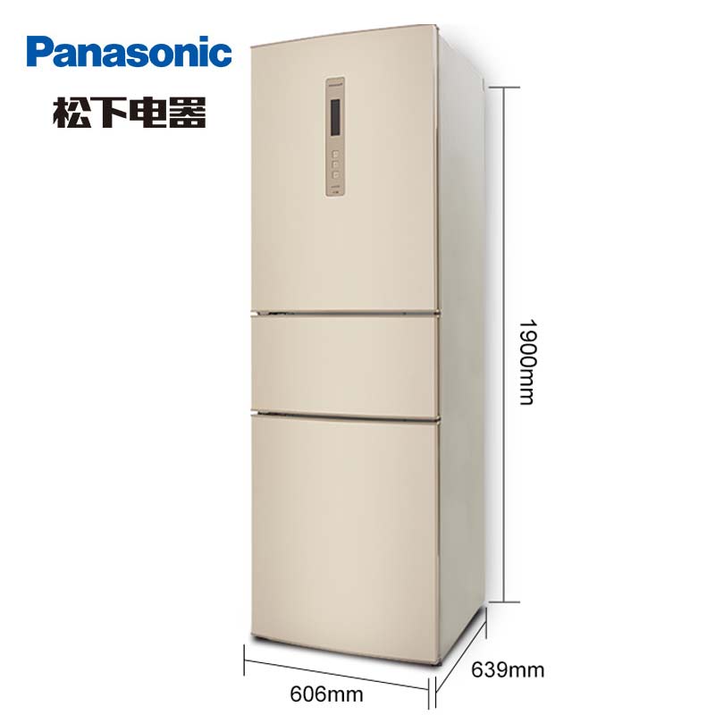 panasonic 318l three door refrigerator nr-c320wp-n + 10kg drum washing machine xqg100-es53q