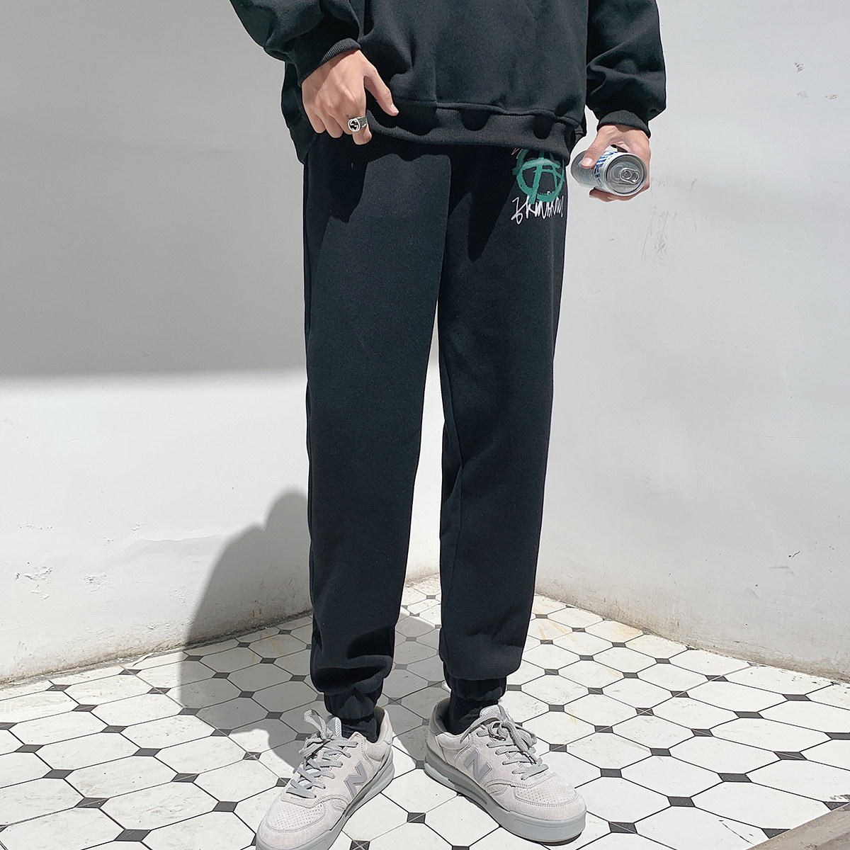 港风中性情侣大码原创原宿休闲运动卫衣卫裤7266p70