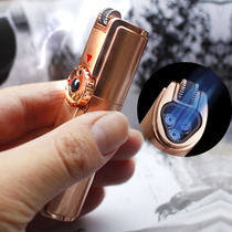 Zhongbang new personality ultra-thin windproof lighter retro vintage grinding wheel inflatable creative lighter nostalgic gift