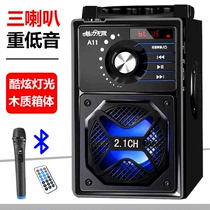 Mobile phone wireless Bluetooth audio heavy subwoofer speaker shop dedicated portable home K song card U disk