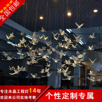Indoor pendants in the air hanging crystal ornaments home hotel shopping mall ceiling decorations glass birds