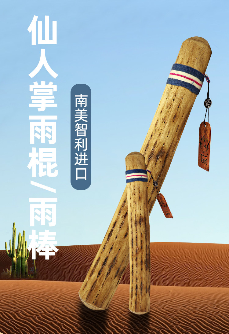 德瑞雨棍南美智利仙人掌雨棒雨声器雨声筒民族小众乐器音疗