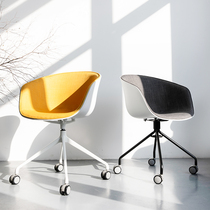 Nordic solid wood dining table chair modern simple home backrest dressing nail stool creative leisure negotiation dining chair