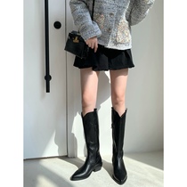Perak Fan Super Recommended Black Giant Skinny Exclusive Edition Type Washed Mapi Western Cowboy Boots Woman Bring Their Own Creaty
