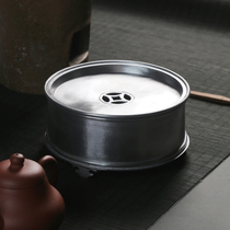 Liuhitang pure handmade tin cover Jianshui tin silver storage kettle with lid Jianshui kung fu tea set dry bubble plate