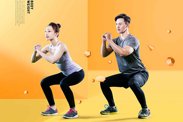 马步蹲健身运动主题海报设计psd素材