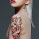 Nine Tailed Fox tattoo paste semi permanent ukiyoe Girl Waterproof lasting simulation men and women antique sexy flower arm Fox Nine Tailed Fox tattoo paste semi permanent ukiyoe Girl Waterproof lasting simulation men and women antique sexy flower arm Fox