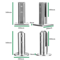 Floor glass guardrail column 304 stainless steel glass clamp pool glass railing stainless steel column
