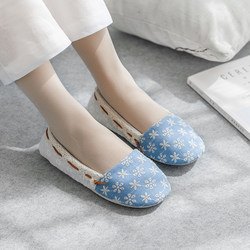 Confinement shoes summer thin soft bottom bag with non-slip Japanese floor four seasons cotton slippers women's postpartum spring and autumn home shoes