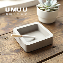 Cement concrete ashtray Simple personality creative industrial style decorative hotel ashtray