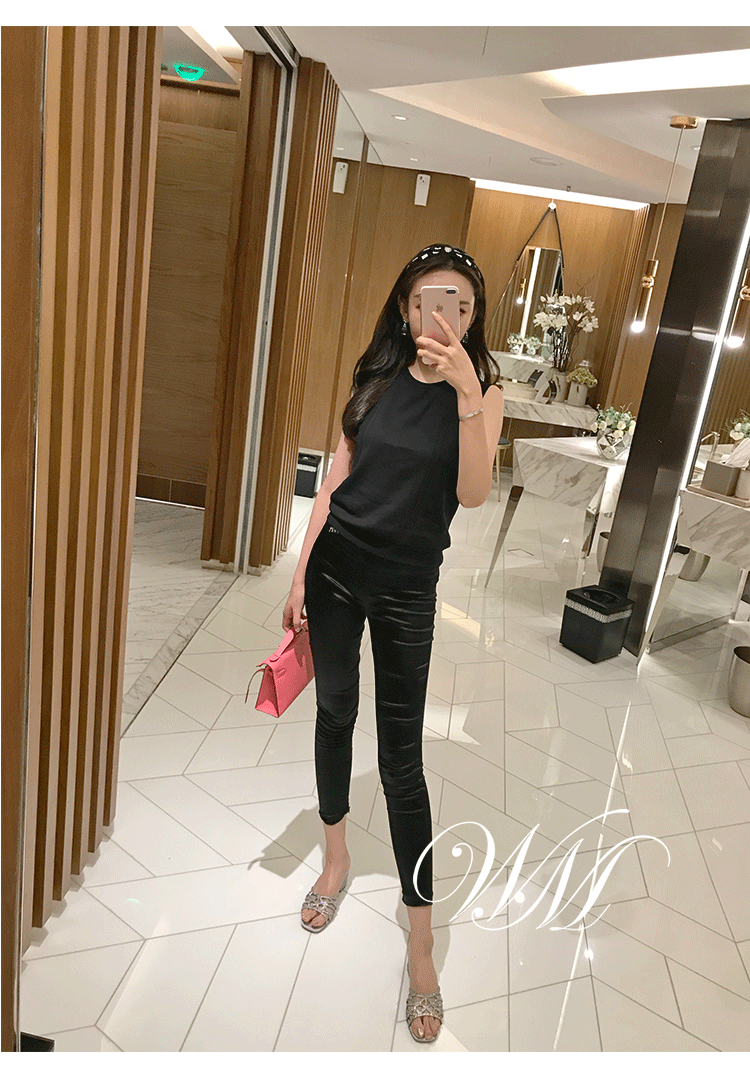 叶珂水晶彩钻羊皮革女士拖鞋春夏新款名媛百搭镂空粗中跟银色一字_7折图片