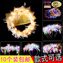 Luminous Garland headgear headband Net red push small gift stalls Night Market creative small toys luminous headband
