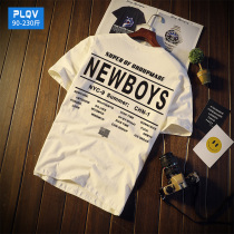 Summer short-sleeved mens ins Japanese Tide brand Cotton half-sleeved T-shirt Korean loose hip-hop fattened printed T-shirt